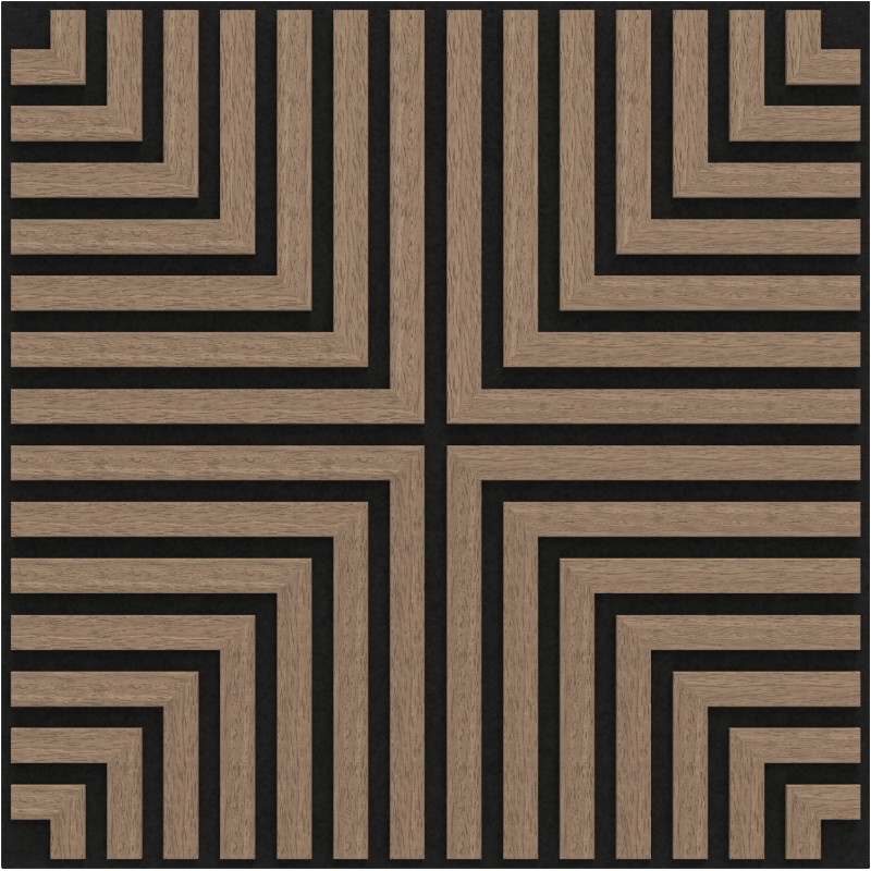 Mexen Linea 02 panou de perete acustic 60 x 60 cm (4 buc.), fetru 9 mm, furnir tehnic, Nuc Deschis - S110-60607-02-047