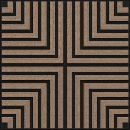 Mexen Linea 02 Akusztikus fali panel 60 x 60 cm (4 db), filc 9 mm, műszaki furnér, Világos Dió - S110-60607-02-047