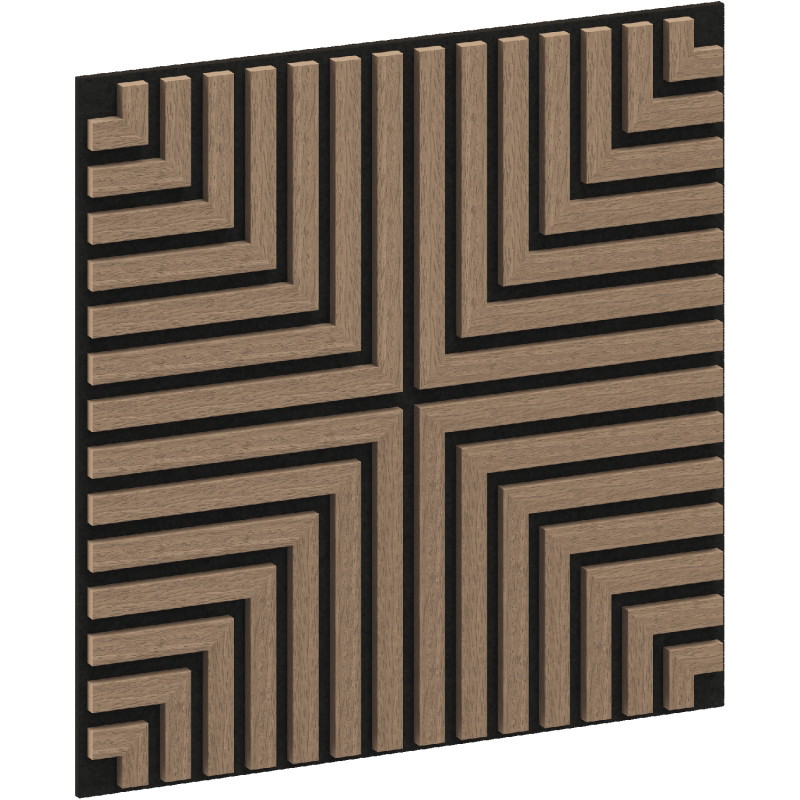 Mexen Linea 02 Akusztikus fali panel 60 x 60 cm (4 db), filc 9 mm, műszaki furnér, Világos Dió - S110-60607-02-047