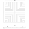 Mexen Linea 02 Akusztikus fali panel 60 x 60 cm (4 db), filc 9 mm, műszaki furnér, Világos Dió - S110-60607-02-047