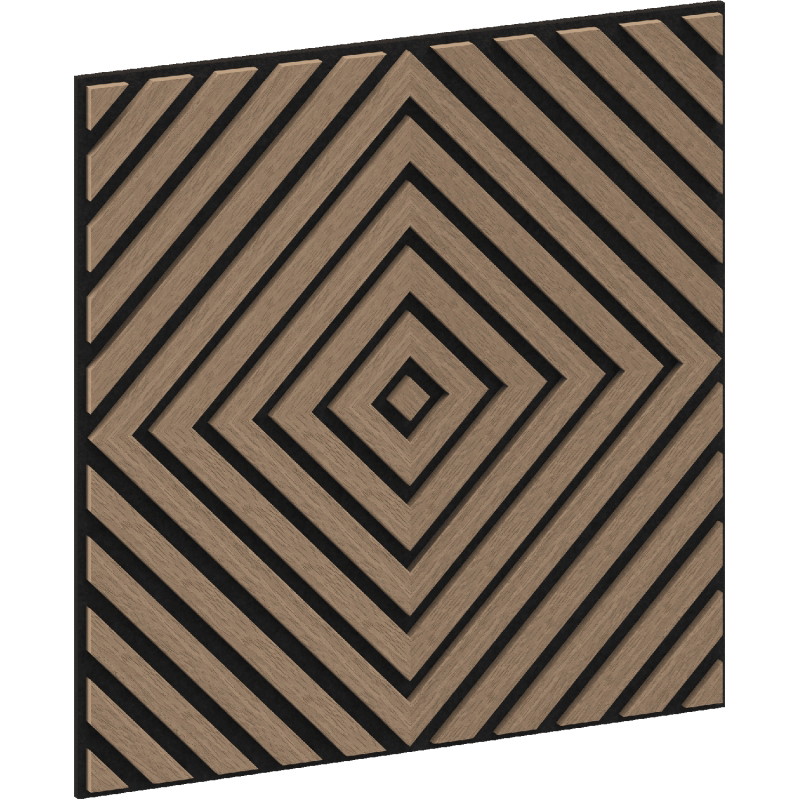 Mexen Linea 03 akusztikus falpanel 60 x 60 cm (4 db), 9 mm nemez, műszaki furnér, Világos Dió - S110-60607-03-047