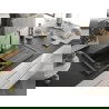 Chiuvetă granit Mexen Bruno cu o cuvă, picurător și baterie Telma, negru/auriu - 6513-75-670200-50-B