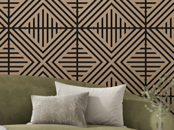 Mexen Linea 06 panou de perete acustic 60 x 60 cm (4 buc.), fetru 9 mm, furnir tehnic, Nuc Deschis - S110-60607-06-047