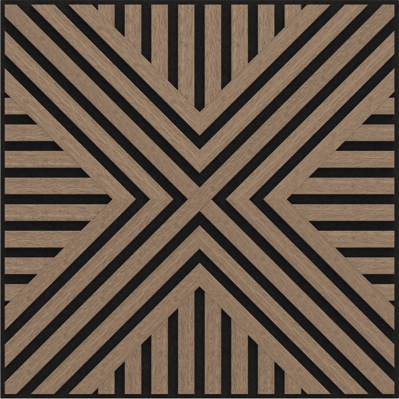 Mexen Linea 06 Akusztikus falpanel 60 x 60 cm (4 db), 9 mm filc, technikai furnér, világos dió - S110-60607-06-047