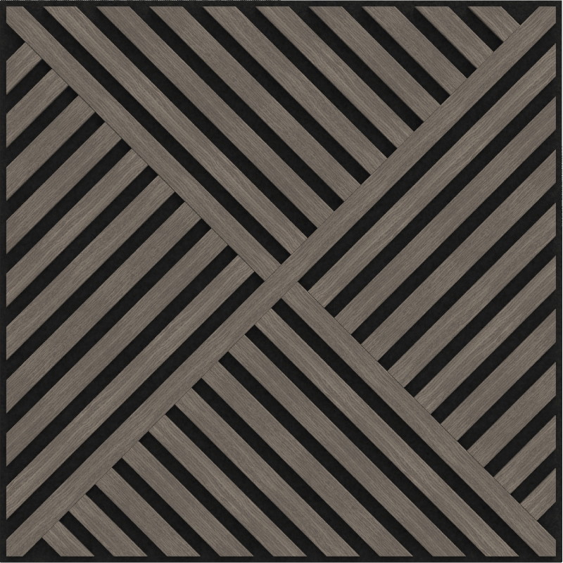 Mexen Linea 08 akusztikus fali panel 60 x 60 cm (4 db), 9 mm filc, műszaki furnér, Szürke Tölgy - S110-60607-08-043