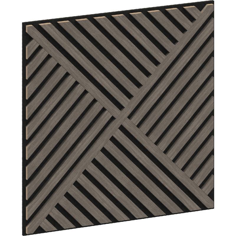 Mexen Linea 08 akusztikus fali panel 60 x 60 cm (4 db), 9 mm filc, műszaki furnér, Szürke Tölgy - S110-60607-08-043