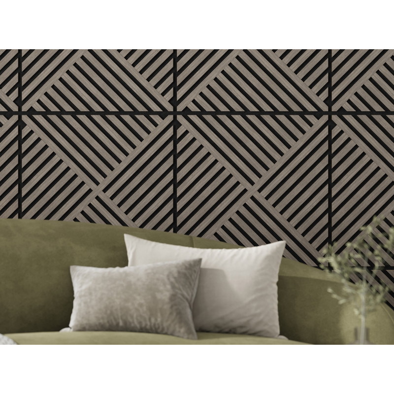 Mexen Linea 08 panou de perete acustic 60 x 60 cm (4 buc.), fetru 9 mm, furnir tehnic, Stejar Gri - S110-60607-08-043