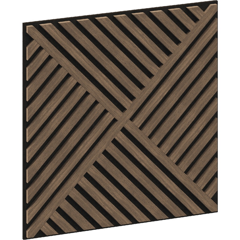 Mexen Linea 08 Akusztikus falpanel 60 x 60 cm (4 db), 9 mm filc, technikai furnér, Sötét Dió - S110-60607-08-044