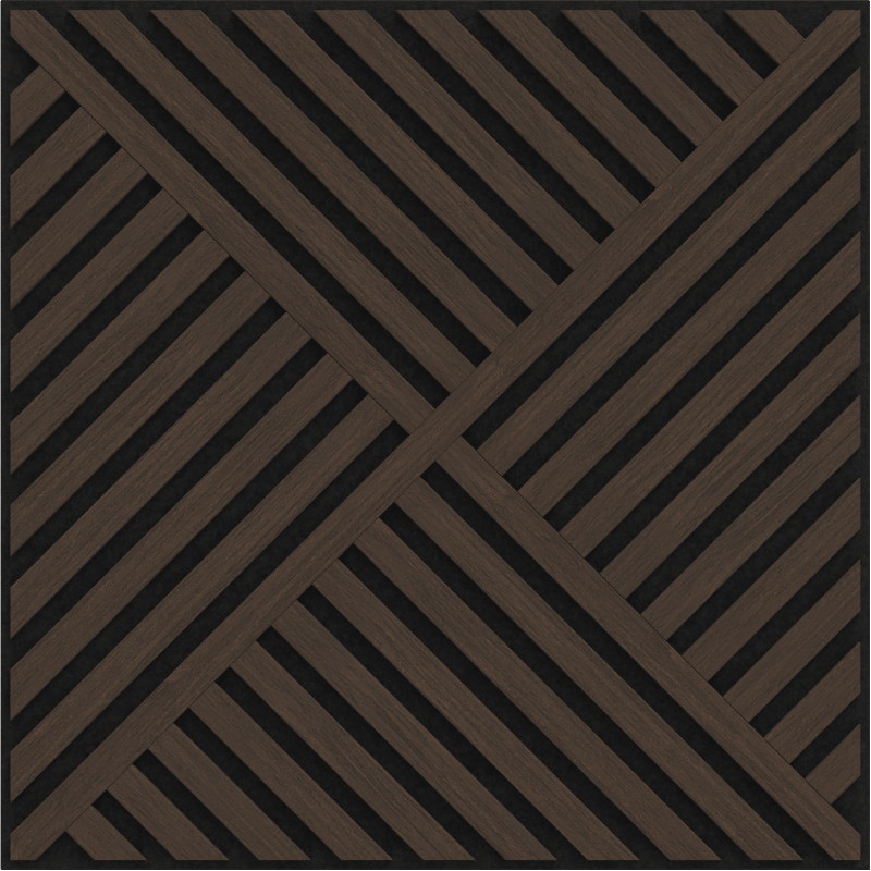Mexen Linea 08 akusztikus fali panel 60 x 60 cm (4db), 9 mm filc, műszaki furnér, Mocca Tölgy - S110-60607-08-045