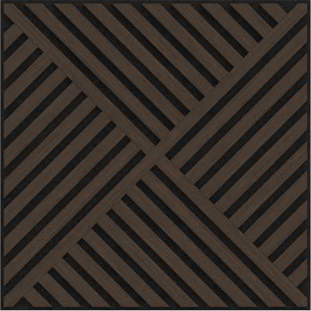 Mexen Linea 08 akusztikus fali panel 60 x 60 cm (4db), 9 mm filc, műszaki furnér, Mocca Tölgy - S110-60607-08-045