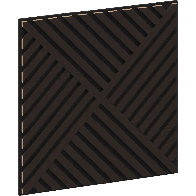 Mexen Linea 08 Akusztikus falpanel 60 x 60 cm (4 db), 9 mm filc, technikai furnér, Fekete Tölgy - S110-60607-08-046