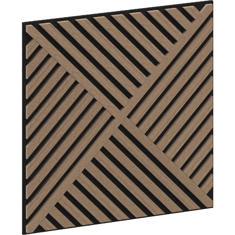 Mexen Linea 08 Akusztikus fali panel 60 x 60 cm (4 darab), 9 mm filc, technikai furnér, Világos Dió - S110-60607-08-047