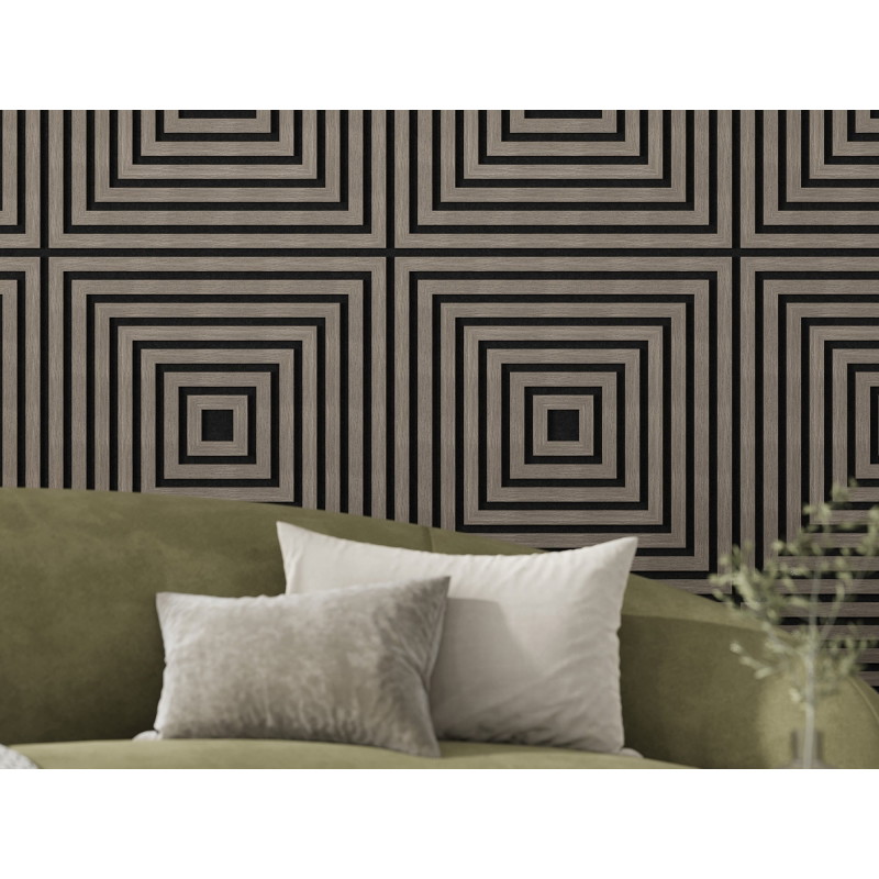 Mexen Linea 13 akusztiaki fali panel 60 x 60 cm (4 db), filc 9 mm, műszaki furnér, Szürke Tölgy - S110-60607-13-043