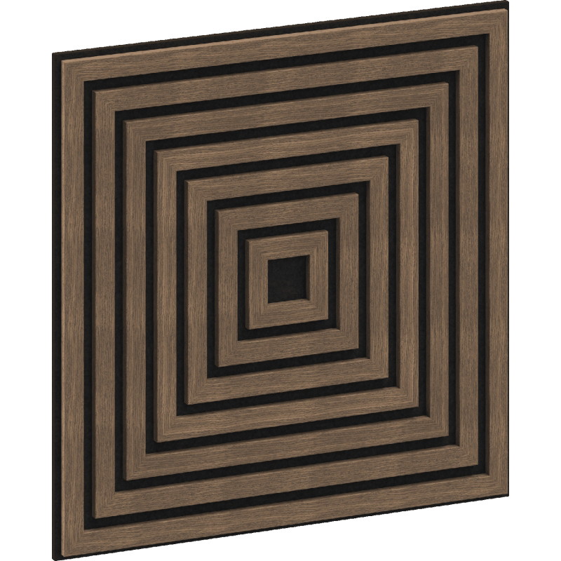 Mexen Linea 13 panou de perete acustic 60 x 60 cm (4 buc.), fetru 9 mm, furnir tehnic, Nuc Închis - S110-60607-13-044