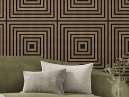 Mexen Linea 13 akusztikus falpanel 60 x 60 cm (4 db), 9 mm filc, technikai furnér, Sötét Dió - S110-60607-13-044