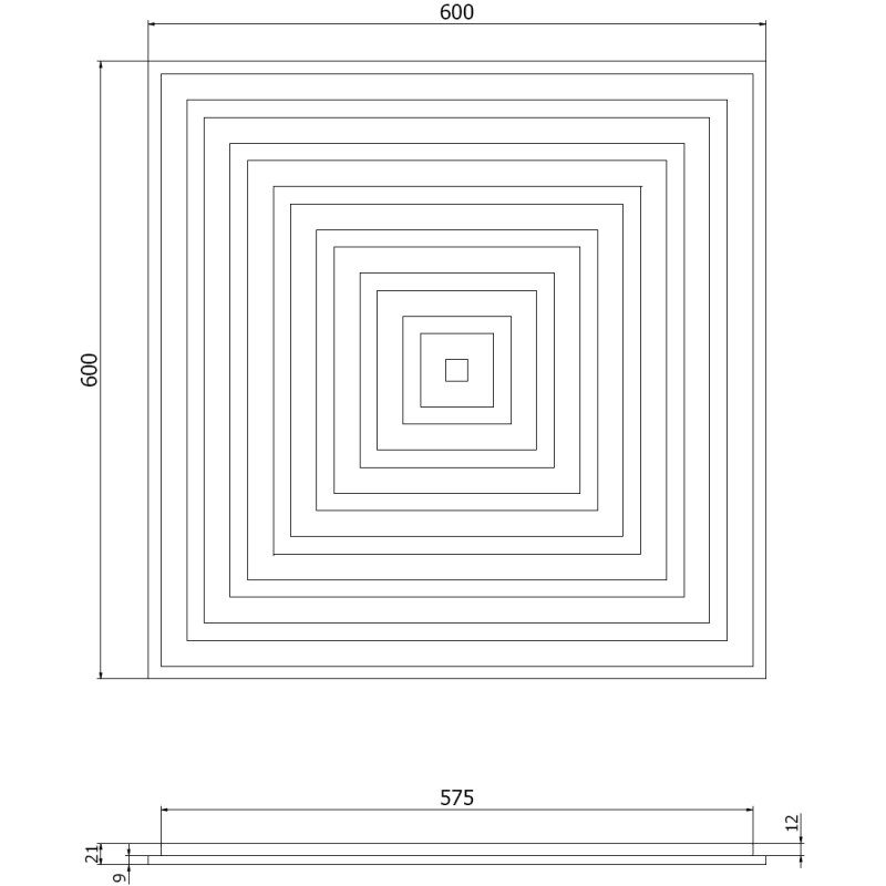 Mexen Linea 13 panou de perete acustic 60 x 60 cm (4 buc.), fetru 9 mm, furnir tehnic, Stejar Mocca - S110-60607-13-045