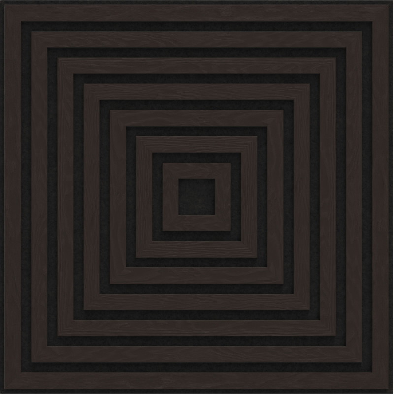Mexen Linea 13 akusztiaki fali panel 60 x 60 cm (4 db), 9 mm filc, technikai furnér, Fekete Tölgy - S110-60607-13-046