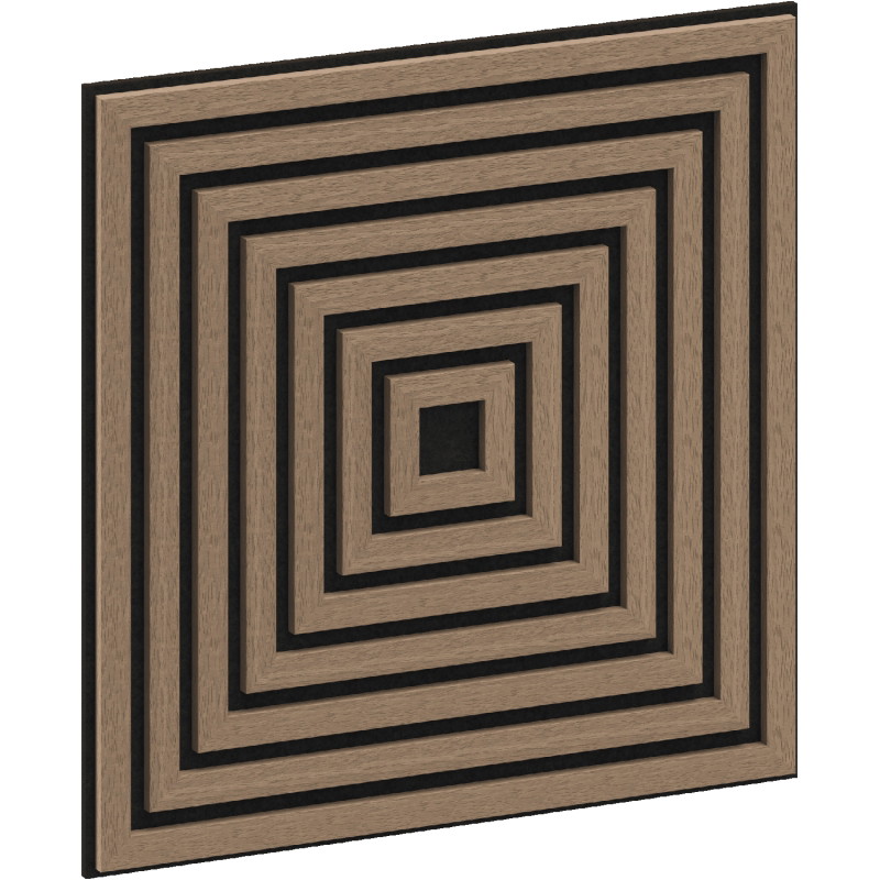 Mexen Linea 13 panou de perete acustic 60 x 60 cm (4 buc.), fetru 9 mm, furnir tehnic, Nuc Deschis - S110-60607-13-047