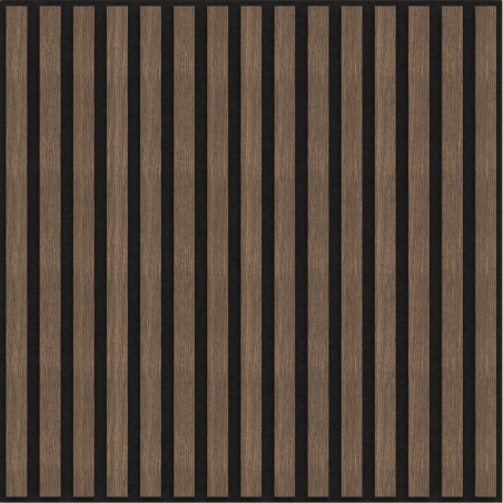 Mexen Linea 15 akusztikai falpanel 60 x 60 cm (4db.), filc 9 mm, műszaki furnér, Sötét Dió - S110-60607-15-044