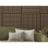 Mexen Linea 15 panou de perete acustic 60 x 60 cm (4 buc.), fetru 9 mm, furnir tehnic, Nuc Întunecat - S110-60607-15-044
