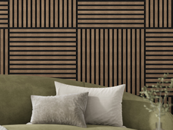 Mexen Linea 15 panou de perete acustic 60 x 60 cm (4 buc.), fetru 9 mm, furnir tehnic, Nuc Întunecat - S110-60607-15-044