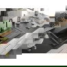 Mexen Bruno chiuvetă de granit cu 1 compartiment cu picurător și baterie de bucătărie Telma, negru/auriu - 6513-75-670200-70-B