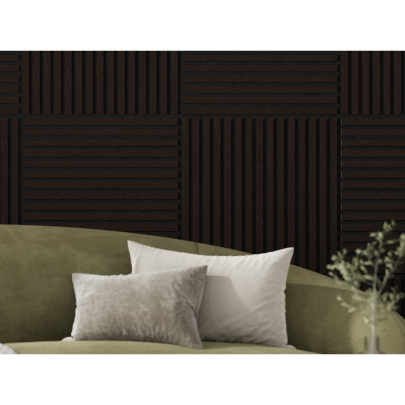 Mexen Linea 15 panou de perete acustic 60 x 60 cm (4 buc.), fetru 9 mm, furnir tehnic, Stejar Negru - S110-60607-15-046