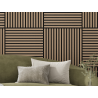 Mexen Linea 15 panou de perete acustic 60 x 60 cm (4 buc.), fetru 9 mm, furnir tehnic, Nuc Deschis - S110-60607-15-047