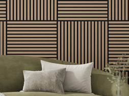 Mexen Linea 15 panou de perete acustic 60 x 60 cm (4 buc.), fetru 9 mm, furnir tehnic, Nuc Deschis - S110-60607-15-047