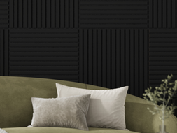 Mexen Linea 15 akusztikai fali panel 60 x 60 cm (4 db), 9 mm vastag filc, technikai furnér, matt fekete - S110-60607-15-053