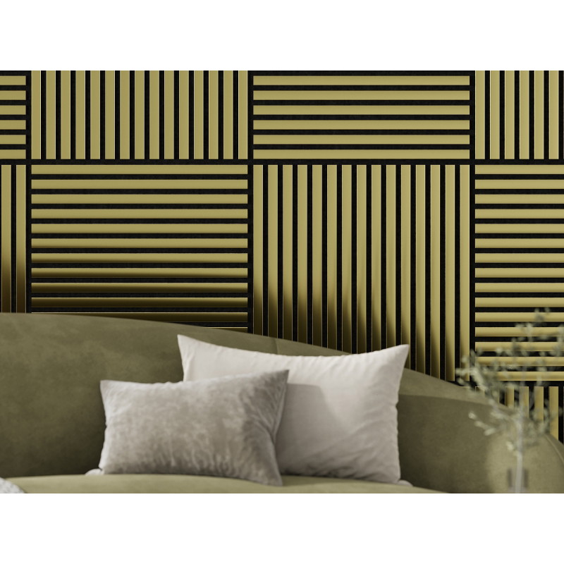 Mexen Linea 15 panou de perete acustic 60 x 60 cm (4buc.), fetru 9 mm, furnir tehnic, Auriu - S110-60607-15-057