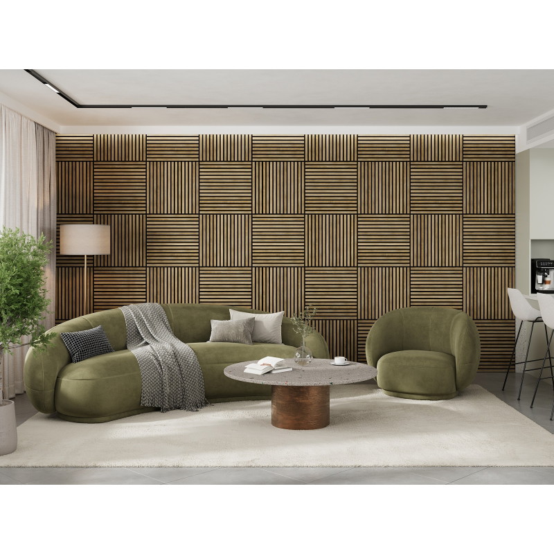 Mexen Linea 15 panou de perete acustic 60 x 60 cm (4 buc.), fetru 9 mm, furnir tehnic, Stejar Miere - S110-60607-15-066
