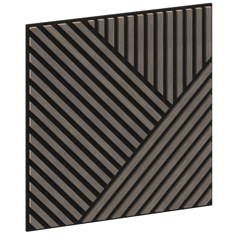 Mexen Linea 25 panou de perete acustic 60 x 60 cm (4 buc.), pâslă 9 mm, furnir tehnic, stejar gri - S110-60607-25-043