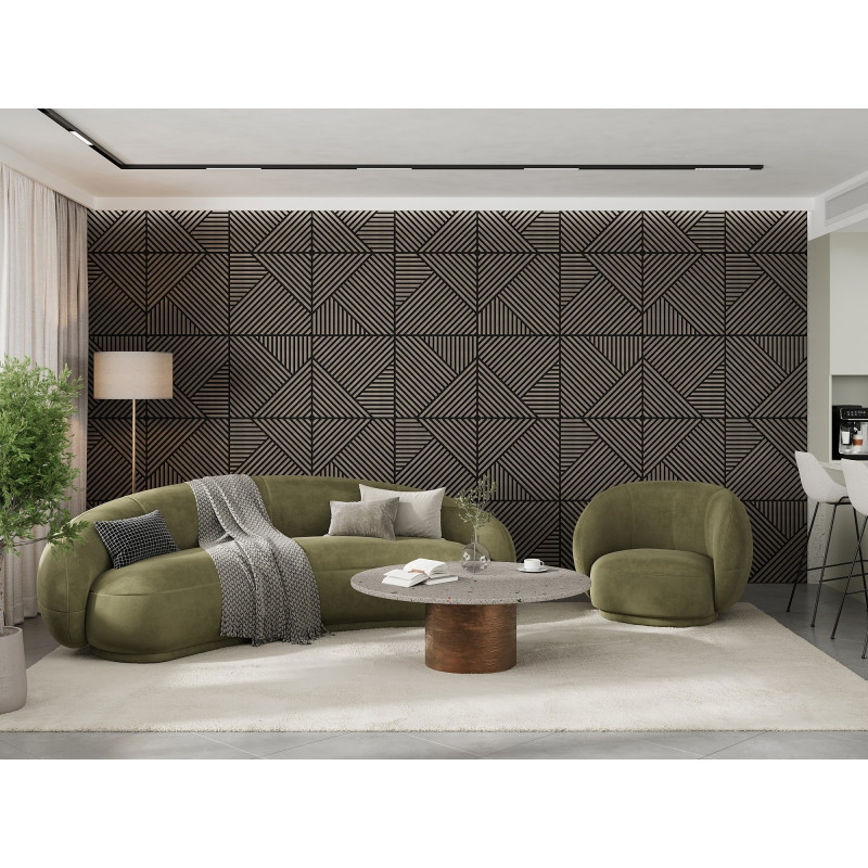 Mexen Linea 25 panou de perete acustic 60 x 60 cm (4 buc.), pâslă 9 mm, furnir tehnic, stejar gri - S110-60607-25-043