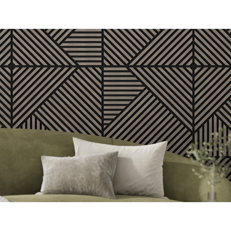 Mexen Linea 25 Akusztikus falpanel 60 x 60 cm (4 db), 9 mm filc, műszaki furnér, Szürke Tölgy - S110-60607-25-043