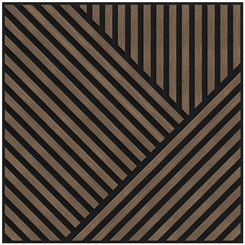 Mexen Linea 25 akusztikus falpanel 60 x 60 cm (4db), 9 mm filc, technikai furnér, Sötét Dió - S110-60607-25-044