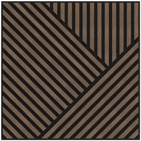Mexen Linea 25 akusztikus falpanel 60 x 60 cm (4db), 9 mm filc, technikai furnér, Sötét Dió - S110-60607-25-044