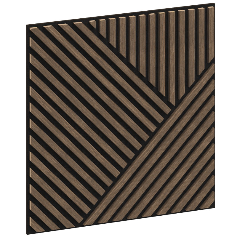 Mexen Linea 25 panou de perete acustic 60 x 60 cm (4 buc.), fetru 9 mm, furnir tehnic, Nuc Întunecat - S110-60607-25-044