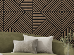 Mexen Linea 25 panou de perete acustic 60 x 60 cm (4 buc.), fetru 9 mm, furnir tehnic, Nuc Întunecat - S110-60607-25-044