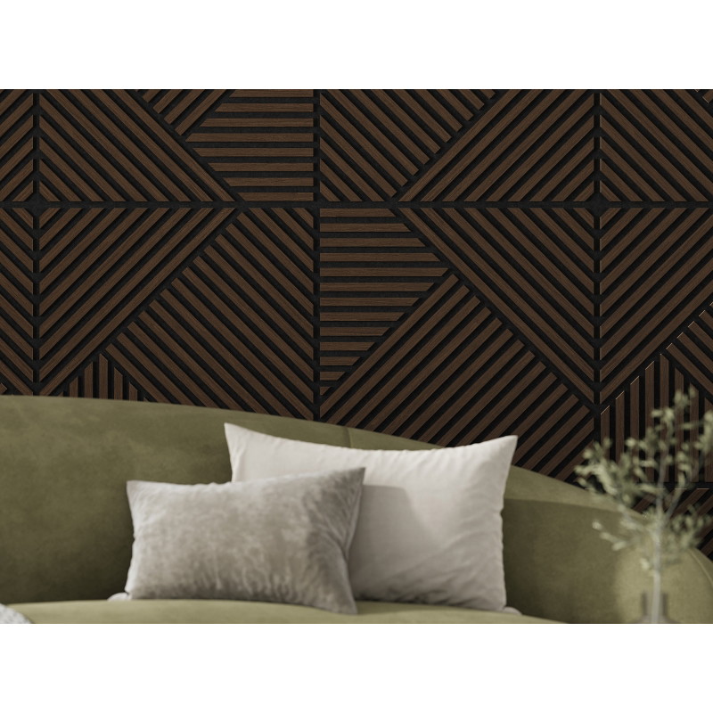 Mexen Linea 25 panou de perete acustic 60 x 60 cm (4 buc.), fetru 9 mm, furnir tehnic, Stejar Mocca - S110-60607-25-045