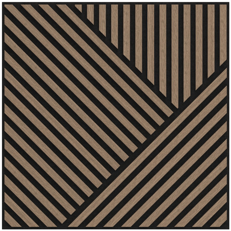 Mexen Linea 25 panou de perete acustic 60 x 60 cm (4 buc.), fetru 9 mm, furnir tehnic, Nuc Deschis - S110-60607-25-047