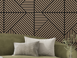 Mexen Linea 25 panou de perete acustic 60 x 60 cm (4 buc.), fetru 9 mm, furnir tehnic, Nuc Deschis - S110-60607-25-047