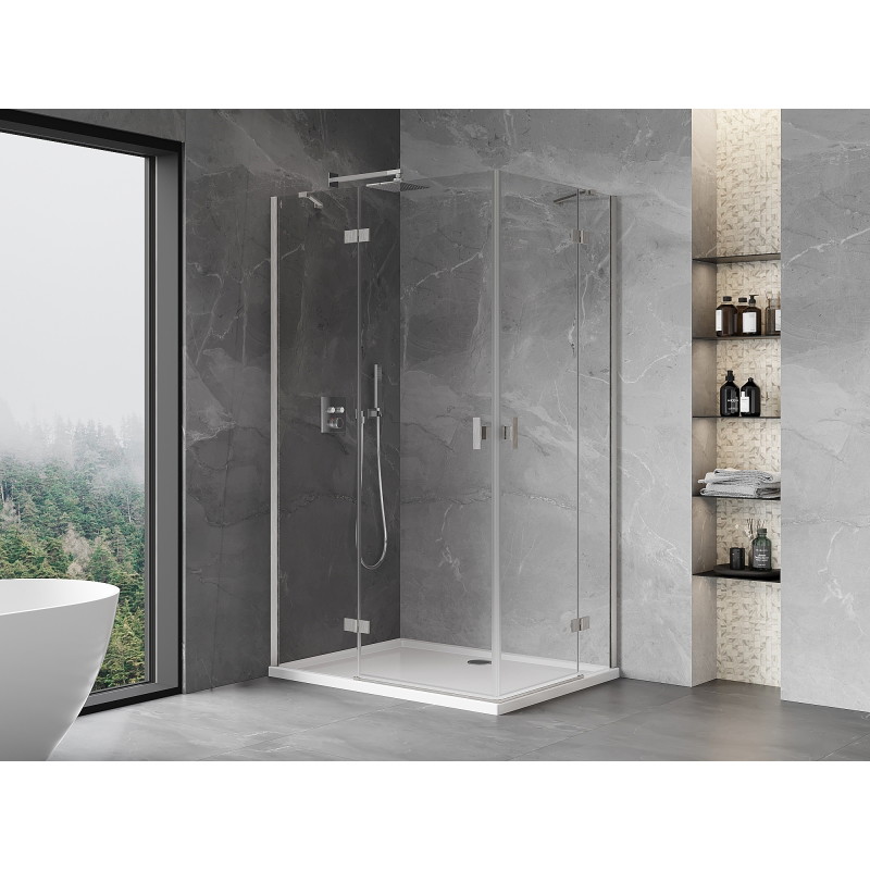 Mexen Mist-H Duo cabină de duș cu ușă batantă pe stânga 110 x 95 cm, transparentă, nichel periat - 8A5-110L-095P-97-00