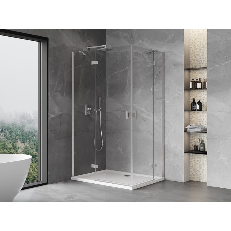 Mexen Mist-H Duo cabină de duș de tip swing 70 x 70 cm, transparent, crom - 8A5-070L-070P-01-00