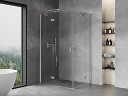 Mexen Mist-H Duo cabină de duș cu ușă batantă pe stânga 110 x 95 cm, transparentă, nichel periat - 8A5-110L-095P-97-00