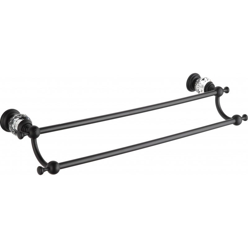 Mexen Estela dupla törülközőtartó, fekete - 7011525-70