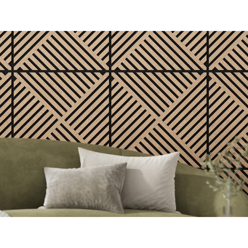 Mexen Linea 08 panou de perete acustic 60 x 60 cm (4 buc.), fetru 9 mm, furnir tehnic, Stejar Alb - S110-60607-08-040
