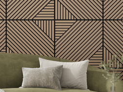 Mexen Linea 26 panou de perete acustic 60 x 60 cm (4 buc.), fetru 9 mm, furnir tehnic, Nuc Deschis - S110-60607-26-047