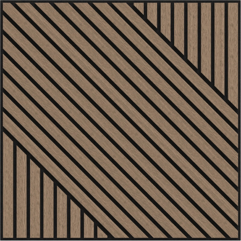 Mexen Linea 26 panou de perete acustic 60 x 60 cm (4 buc.), fetru 9 mm, furnir tehnic, Nuc Deschis - S110-60607-26-047