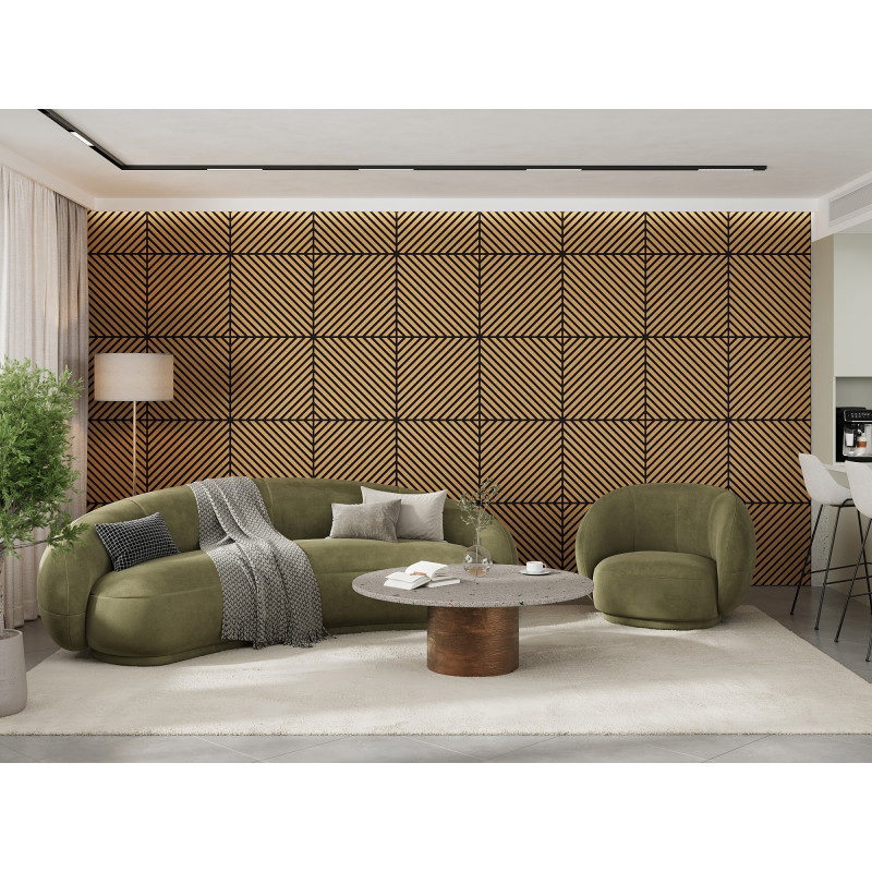 Mexen Linea 39 Akusztikus fali panel 60 x 60 cm (4 db), 9 mm filc, műszaki furnér, Classic Tölgy - S110-60607-39-041